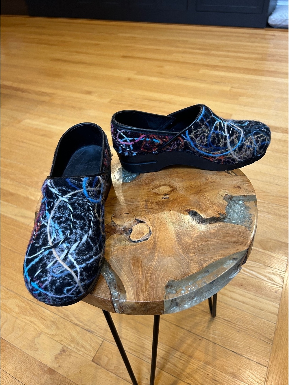 Dansko Women's Multicolor Abstract Pattern Slip-On Clogs Size 39